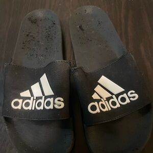 Adidas Black Slip-On Slides